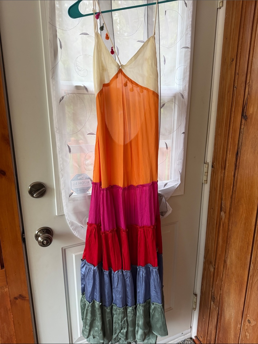 Girls' Colorblock Tiered Maxi Dress - Orange, Pink, Red, Blue, Green